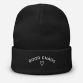 Embroidered Beanie — Purple & Black — Original